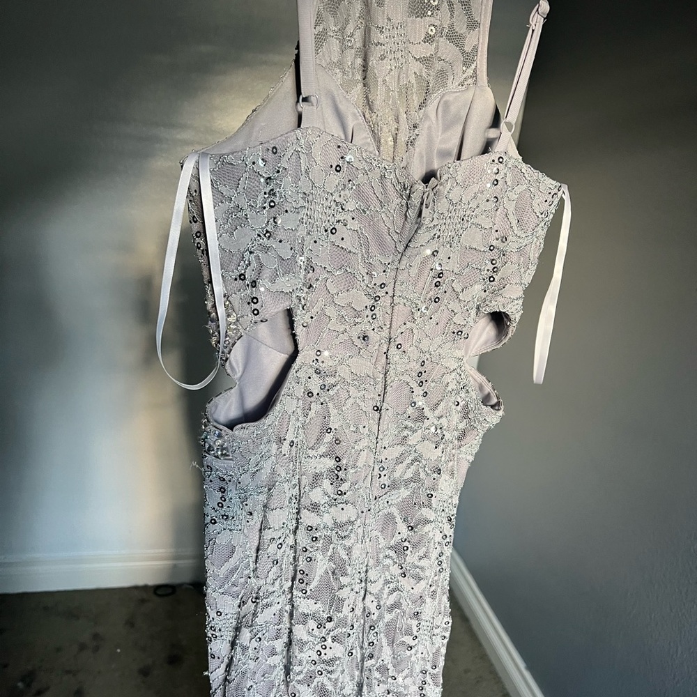 Silver sparkle Long Prom/ special occasion dress